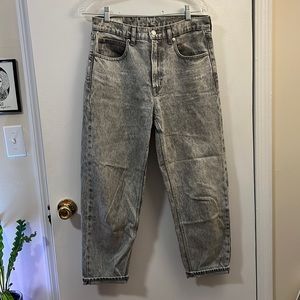 Gap high waisted grey barrel jeans, size 4R